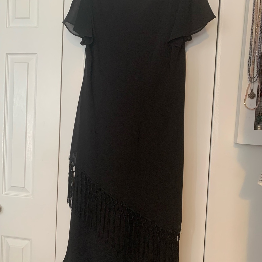 KS Selection Black Asymmetrical Embellished Midi Dress